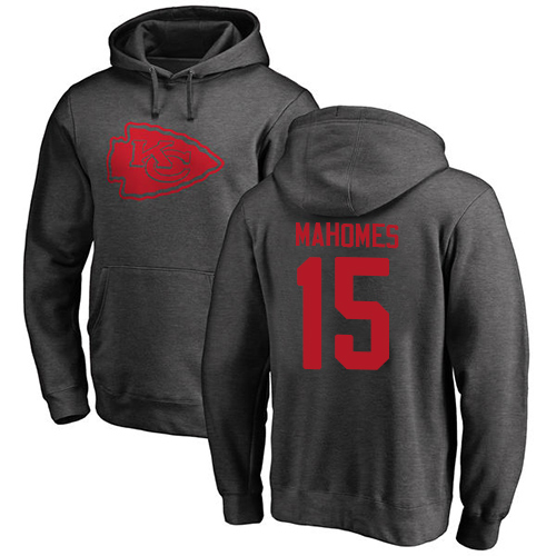 Men Kansas City Chiefs #15 Mahomes Patrick Ash One Color Pullover Hoodie->kansas city chiefs->NFL Jersey